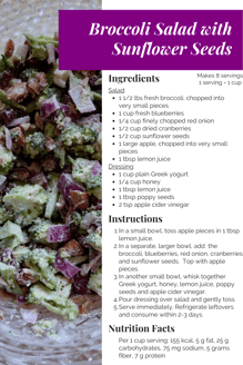 Broccoli Salad with Sunflower Seeds 