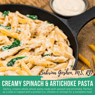 Creamy Spinach and Artichoke Pasta