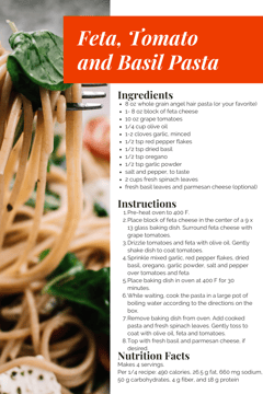 Feta, Tomato & Basil Pasta