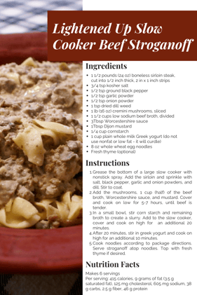 Lightened Up Slow Cooker Beef Stroganoff 