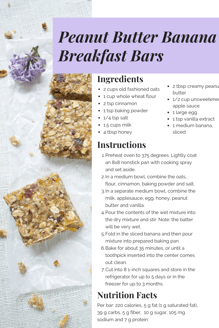 Peanut Butter Banana Breakfast Bars 