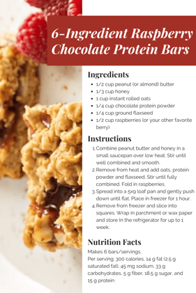 Raspberry Chocolate Protein Oat Bars