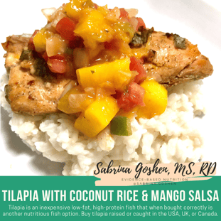 TilapiaWithCoconutRiceMangoSalsa